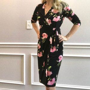 Anne Klein Faux Wrap Floral Dress - Size 4